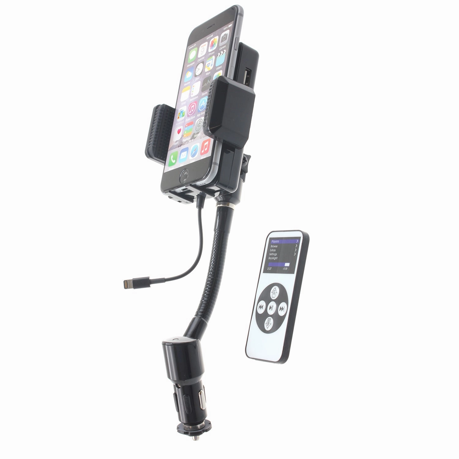 Mega Discount Event Car Mount, Rotating Usb Port Charger Holder Fm Transmitter - Awj45