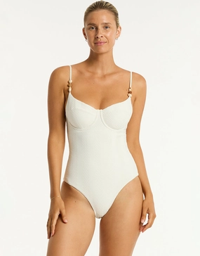 Caracus Balconette Bra Swimsuit - Coconut tummy control swimwear women, slimming swimsuits