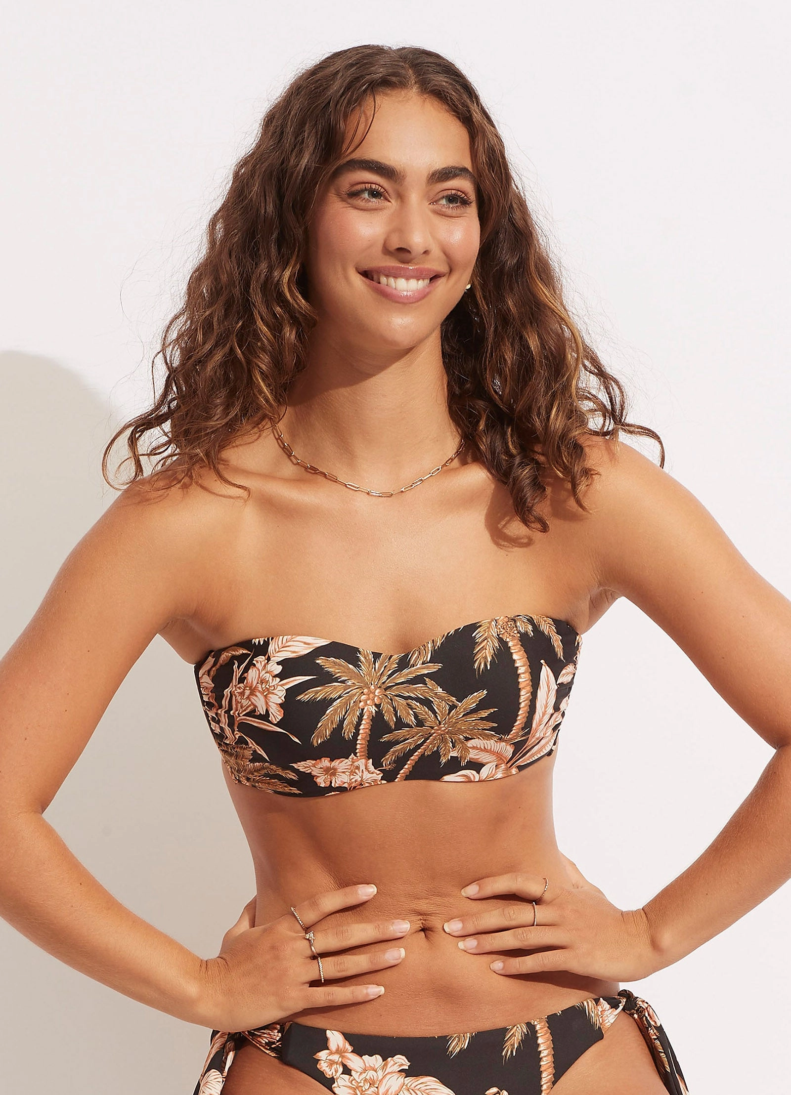Castaway Bustier Bandeau - Black high waist bikinis women, cheeky cut bikinis for women