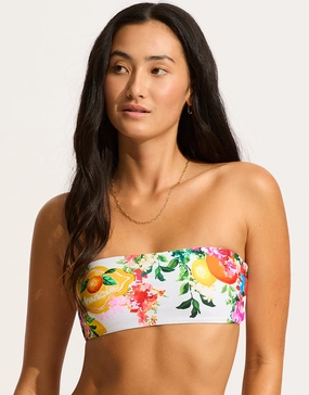 Ciao Bella Bandeau Bikini Top - White full coverage swim tops, cute bikini tops