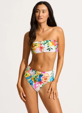 Ciao Bella Bandeau Bikini Top - White two-piece bikinis for women, trendy bikinis for beachwear