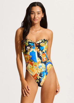 Ciao Bella Bandeau One Piece - True Navy plus size swimwear women, summer swimwear for ladies