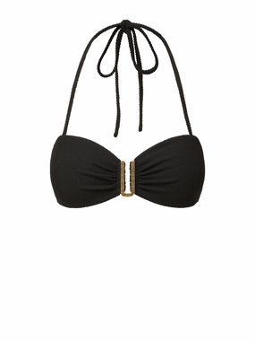 Cindy Swim Top Black Texture fashionable beach swimwear, modern womens bikinis