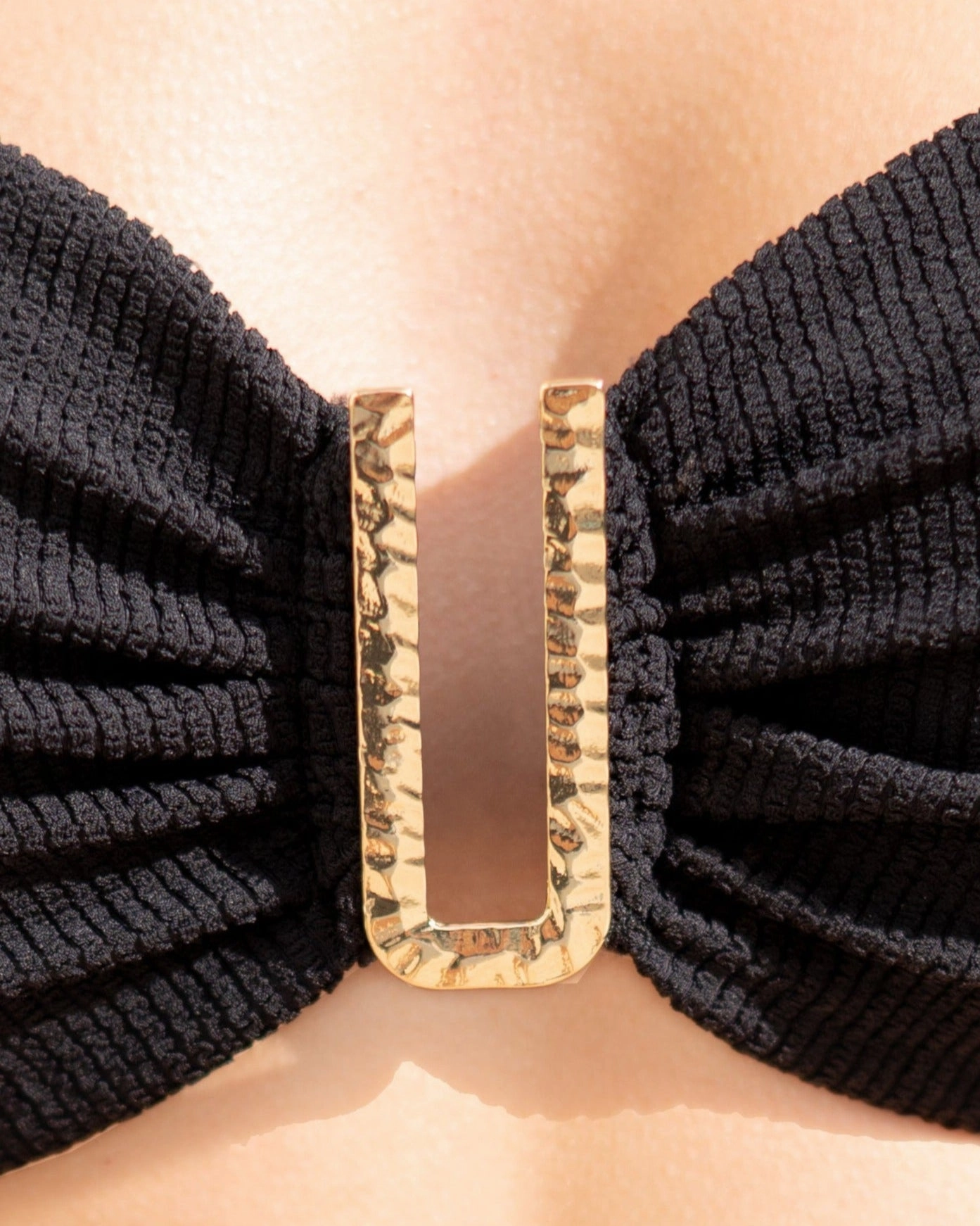Cindy Top   Side Tie High Waist Bottom in Black Texture