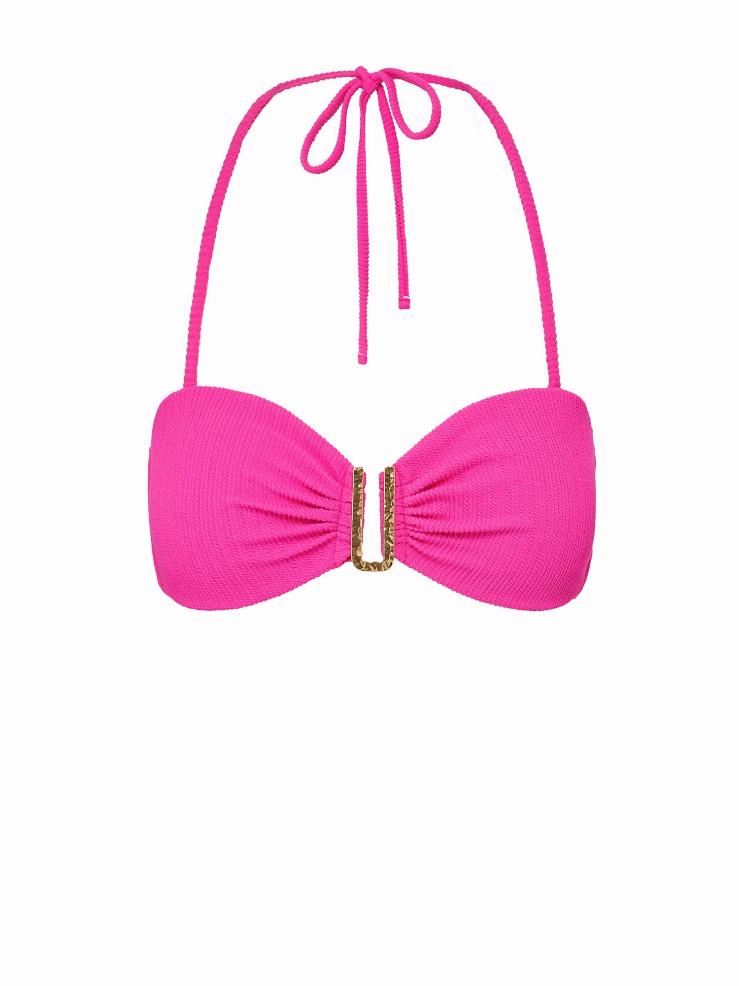 Cindy Top Shocking Pink Textured Stripe high waist swimwear women, swimsuit for women beachwear