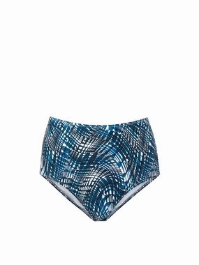 Classic High Waist Bottom Abstract Wave fashionable beach swimwear, modern womens bikinis