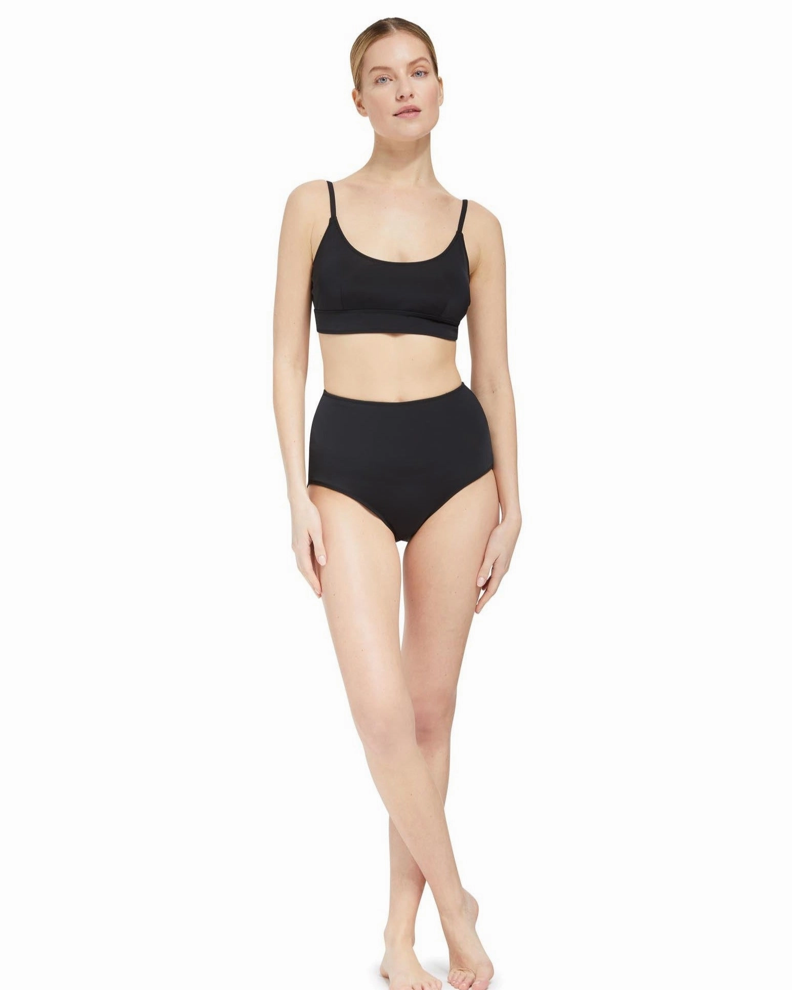 Classic High Waist Bottom Black Texture