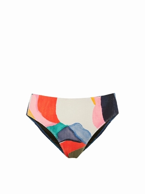 Classic Midrise Bottom In Carta Colorblock Texture fashionable beach swimwear, modern womens bikinis