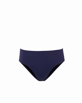 Classic Midrise Bottom In Navy Texture fashionable beach swimwear, modern womens bikinis