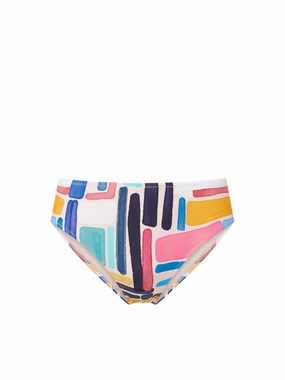 Classic Midrise Bottom Modern Art high waist swimwear women, swimsuit for women beachwear