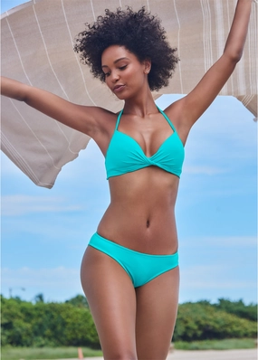 Classic Moderate Bottom - Aqua Reef plain swimwear women, minimalist swimsuits
