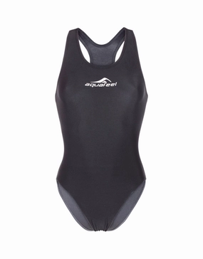 Classic Open Back Ladies Swimsuit - Black minimalistic swimsuits women, sleek swimwear styles