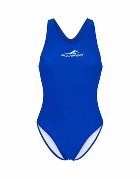 Classic Open Back Ladies Swimsuit - Royal Blue minimalistic swimsuits women, sleek swimwear styles