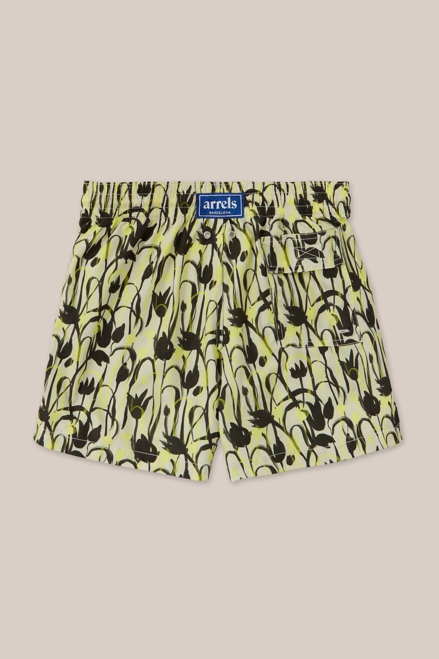 Classic Swim Trunks In Beige Tulips