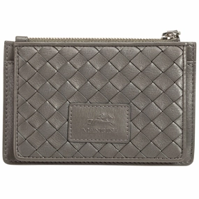 RFID Travel Pouch Mancini Basket Weave Rfid Secure Card Case And Coin Pocket