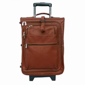 Piel Leather 19" Multi-Pocket Wheeler Luggage Organizer Bag Travel Satchel