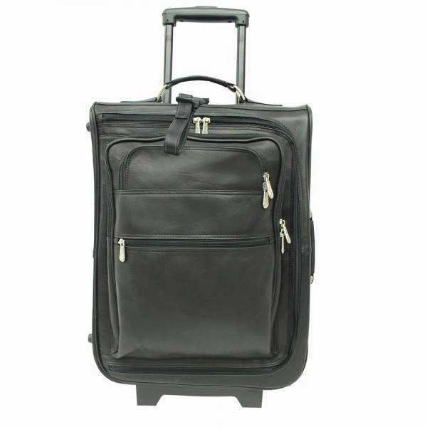 Piel Leather 19" Multi-Pocket Wheeler Bag Lock
