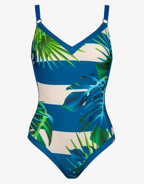 Coastal Relax Underwired Swimsuit - Caribbean Breeze tummy control swimwear women, slimming swimsuits