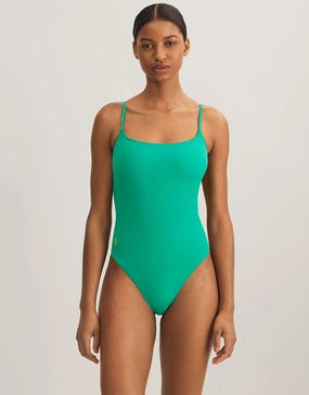 Color Shop Kennedy Swimsuit - Aloe womens resort swimwear, flattering one-piece swimsuits