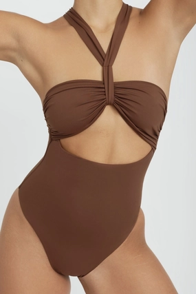 Colt One Piece - Chocolate soft fabric swimwear women, resort swimwear for ladies