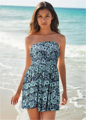 Convertible Cover-Up Dress - Cool Kaleidoscope swimwear with tummy control, elegant swimsuits for women