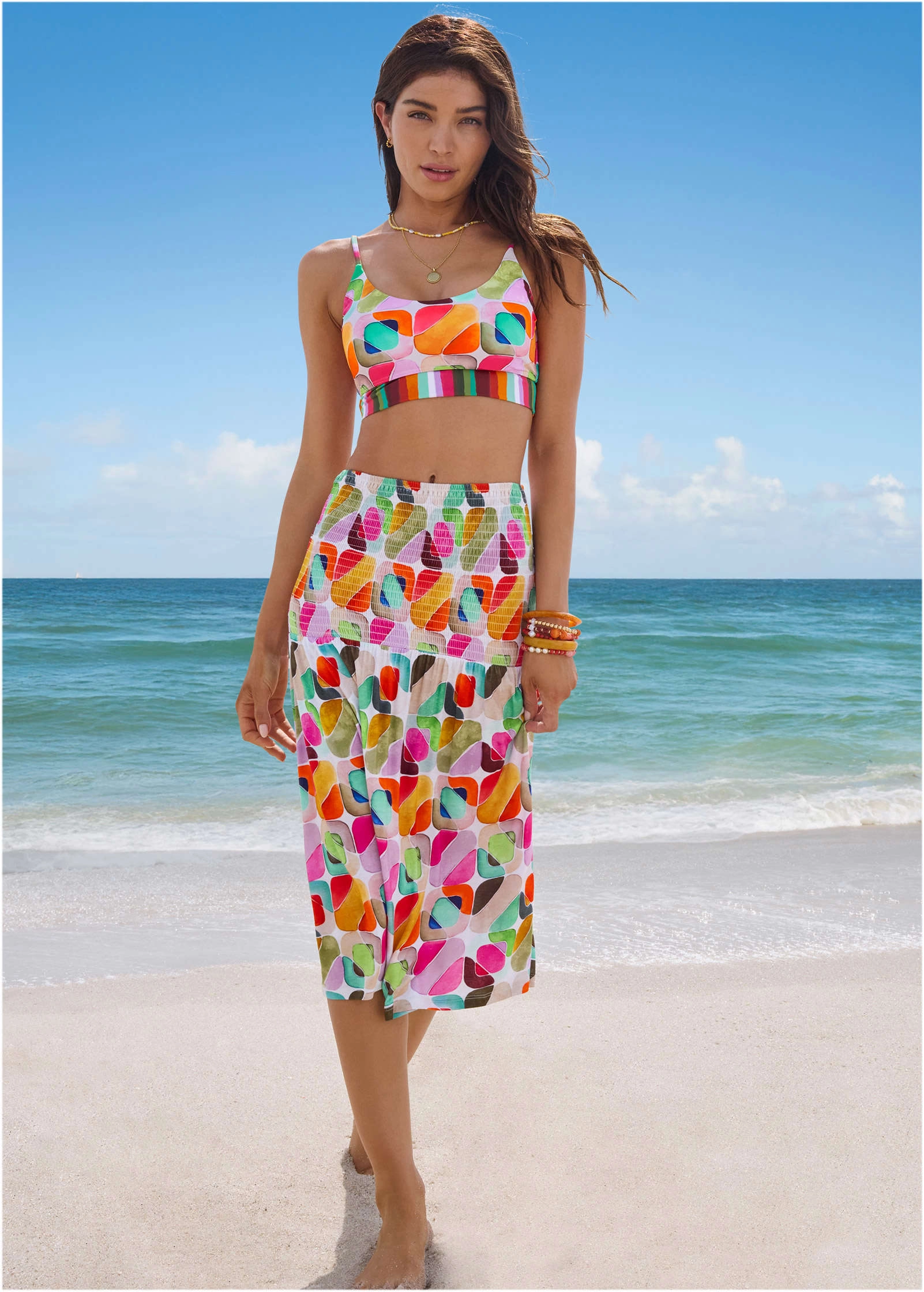 Convertible Cover-Up Dress - Watercolor Geo