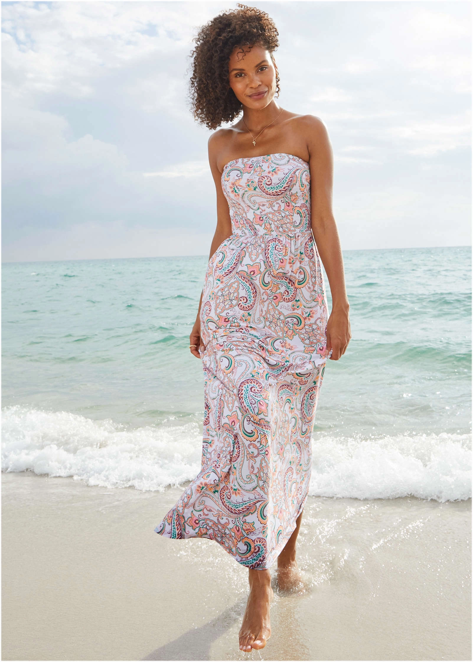 Convertible Maxi Dress - Lavender Paisley Swirl