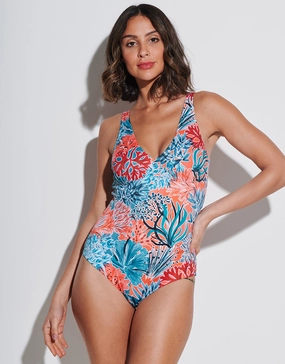 Coral Underwired Swimsuit womens resort swimwear, flattering one-piece swimsuits