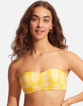 Corsica Bustier Bandeau Bikini Top - Citron full coverage swim tops, cute bikini tops