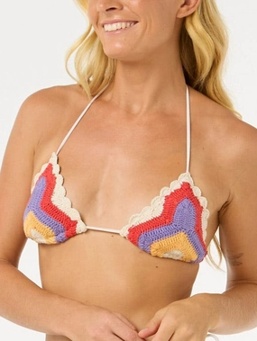 Cove Crochet Sliding Tri Bikini Top basic swimsuits for women, durable swimwear for ladies
