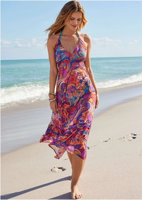 Cover Up Dress - Floral Paisleys womens sun protection swimwear, trendy swimwear collection