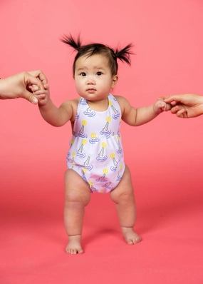 Croc | Baby Romper One-Piece girls full coverage swimwear, kids swimwear for pool