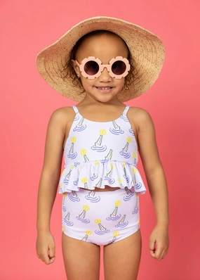 Croc | Mini Peplum Top girls full coverage swimwear, kids swimwear for pool