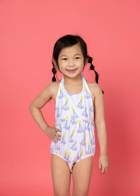 Croc | Mini Romper One-Piece girls full coverage swimwear, kids swimwear for pool