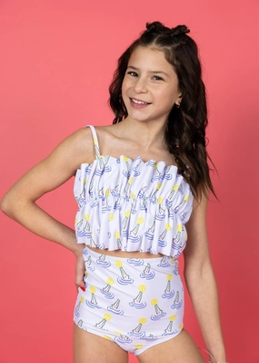 Croc | Youth High-Waisted Bottoms girls full coverage swimwear, kids swimwear for pool