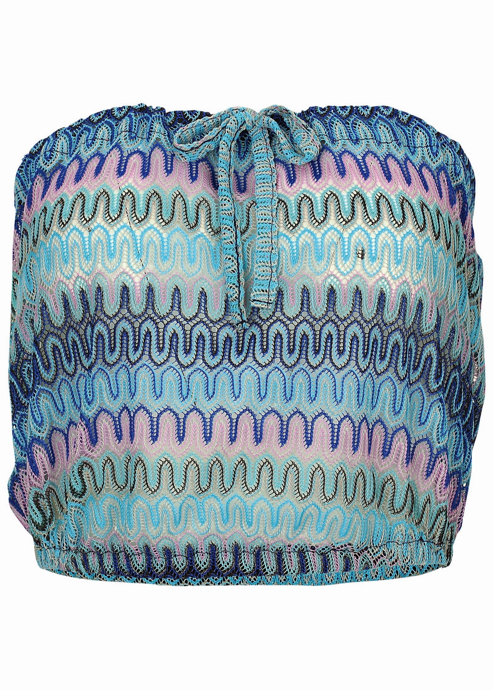 Crochet Bandeau Cover-Up Top - Starlight Blue Multi