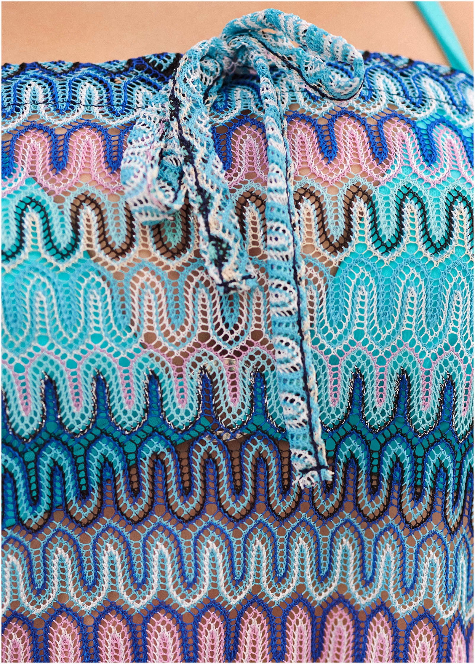 Crochet Bandeau Cover-Up Top - Starlight Blue Multi