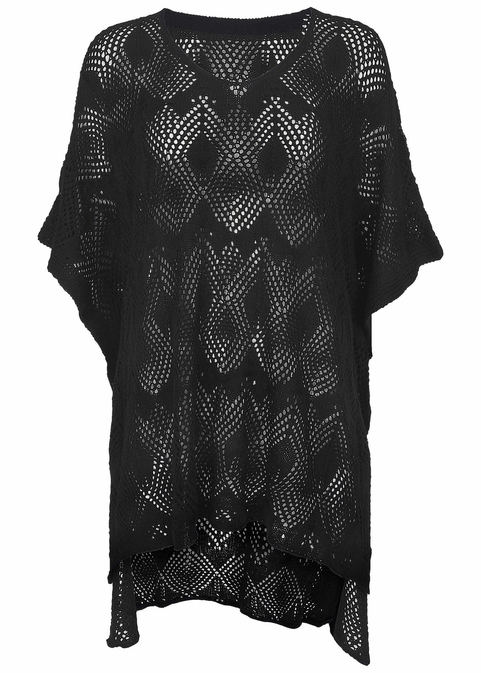 Crochet Cover-Up Tunic - Black