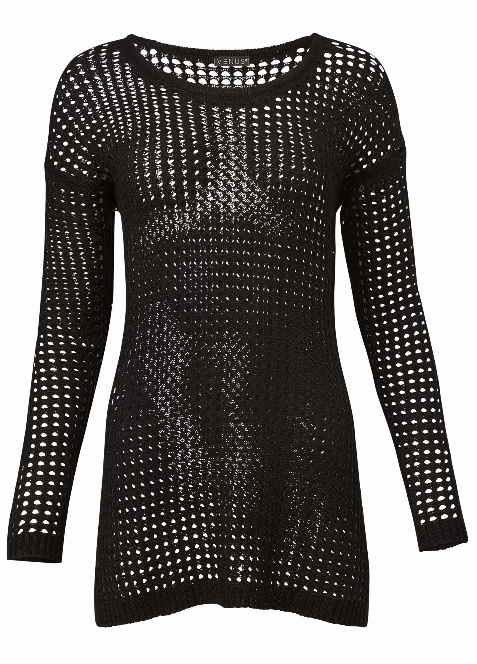 Crochet Tunic Cover-Up - Black Beauty