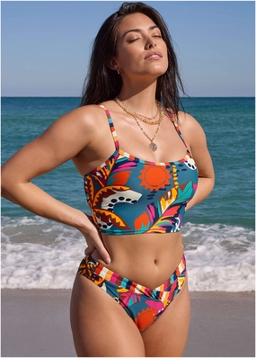 Crop Tankini - Retro Chicka Combo everyday swimwear for women, casual swim outfits ladies