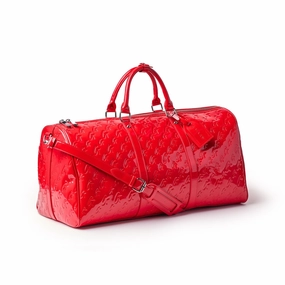 Portable Travel Bag Collapsible Travel Bag Monogram Duffle Bag - Mirror Red