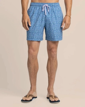 Dazed And Transfused Swim Trunk In Coronet Blue mens beach swimwear, quick dry mens swimsuits