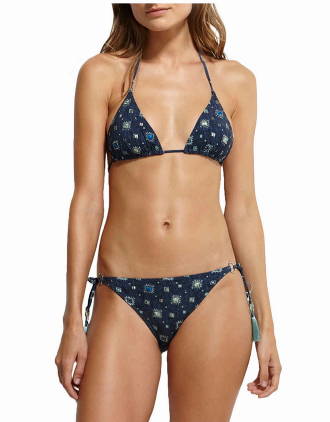 Denim Cues Ring Tie Bikini Pant