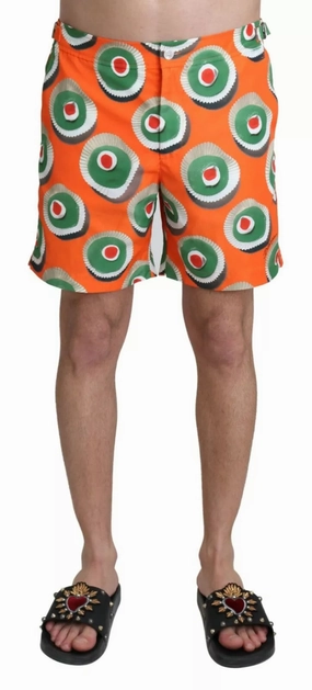 Dolce & Gabbana Cupcake Beachwear Shorts Men's Swimwear mens full coverage swimwear, stylish mens swim trunks