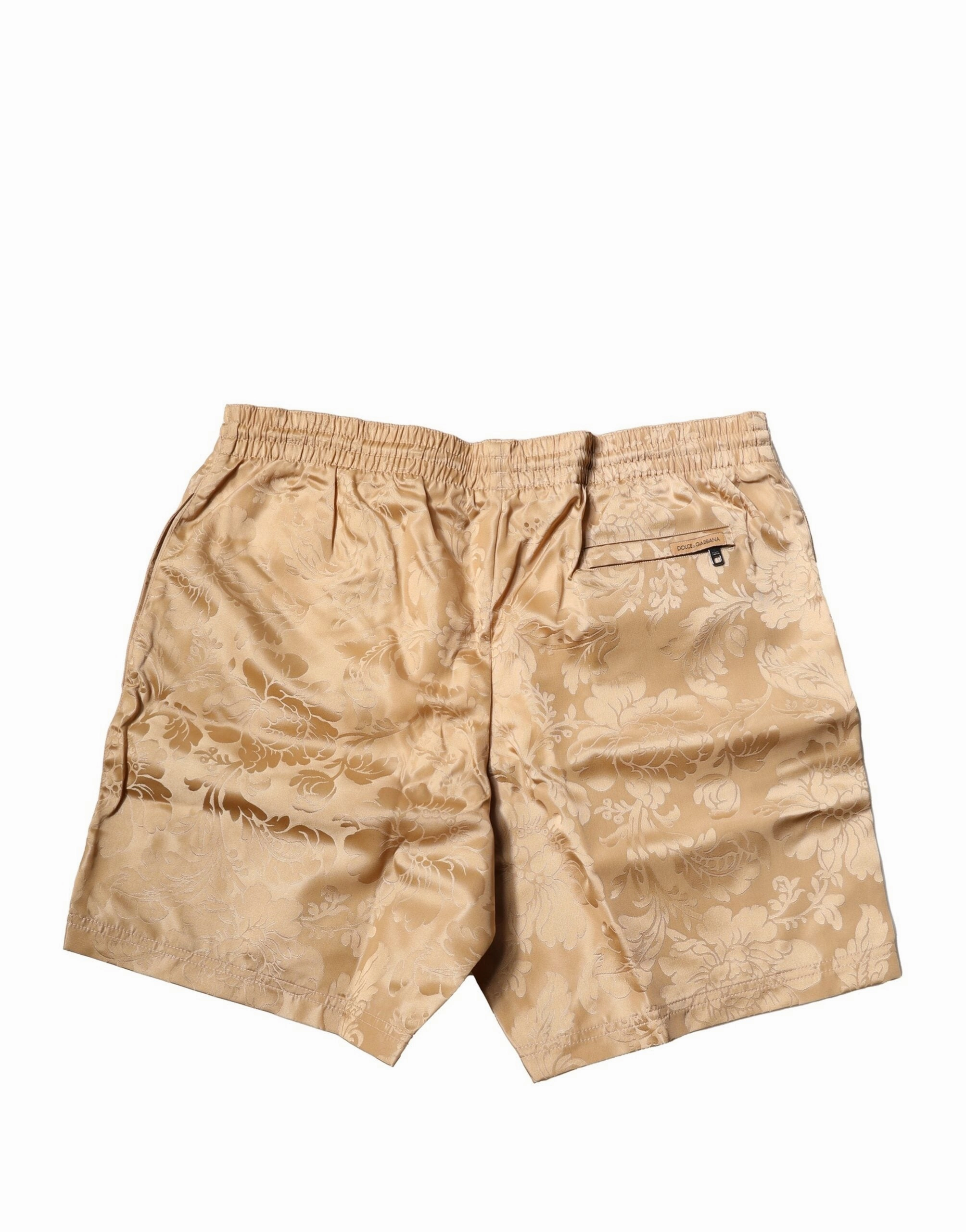 Dolce & Gabbana Floral Jacquard Beachwear Shorts Men's Swimwear