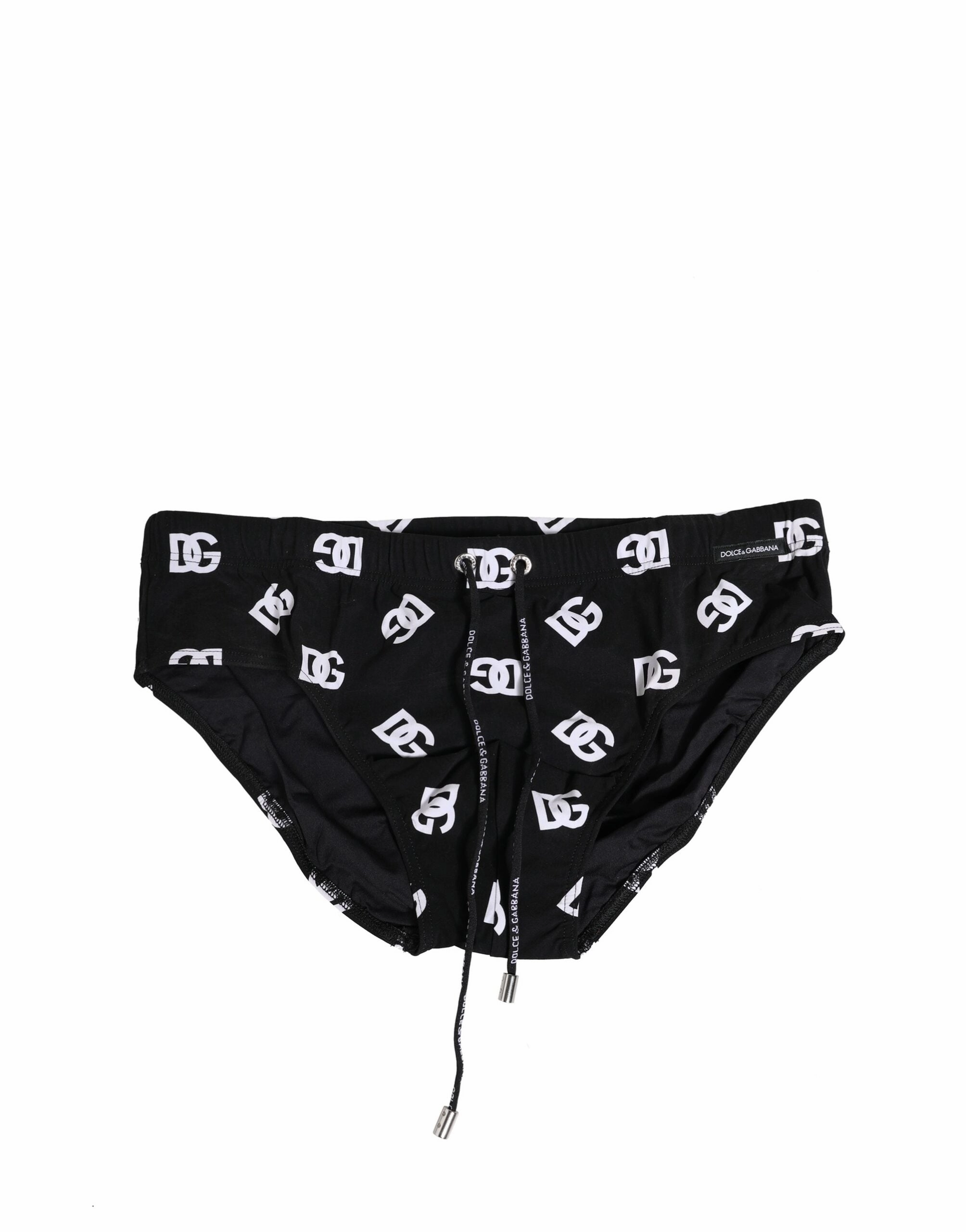 Dolce & Gabbana Nylon Logo Print Beachwear Brief Men's Swimwear mens full coverage swimwear, stylish mens swim trunks
