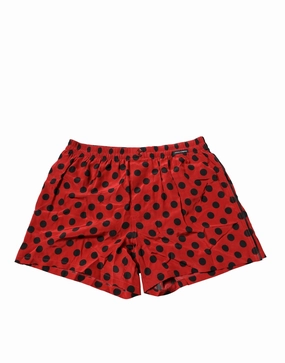 Dolce & Gabbana Silk Polka Dot Beachwear Shorts Men's Swimwear mens full coverage swimwear, stylish mens swim trunks