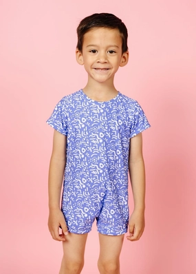 Doodles | Mini Shorties Rashguard (Unisex) girls full coverage swimwear, kids swimwear for pool