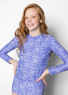 Doodles | Youth Rashguard Top (Unisex) girls full coverage swimwear, kids swimwear for pool