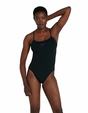 ECO Endurance Plus Thinstrap Swimsuit - Black minimalistic swimsuits women, sleek swimwear styles